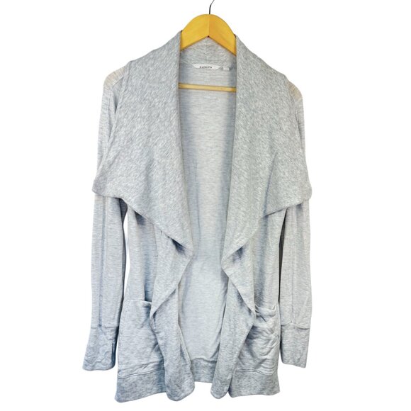 Athleta "Studio Wrap" Draped Front Sweater | Gray | SIZE S - Picture 2 of 6